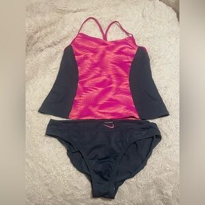 Nike Women's Vibrant Pink and Black Bikini